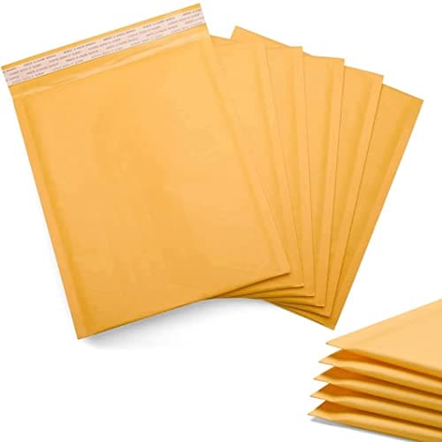 Image of Postmaster Padded Envelopes A6 Gold Peel Seal Bubble Mailers 100x165mm, 10 Pack