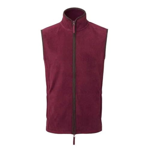 Image of Premier Mens Artisan Fleece Gilet (XL) (Burgundy/Brown)