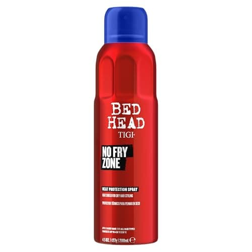 Image of Bed Head by TIGI No Fry Zone Heat Protection Spray, Lightweight Mist for Styling Between Washes on Dry Hair, Shields Up to 230°C, Frizz Control & Humidity Defence for All Hair Types, 200ml