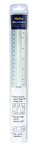 Image of Helix Non-Slip Metal Safety Ruler, Silver, 12 inch / 30cm