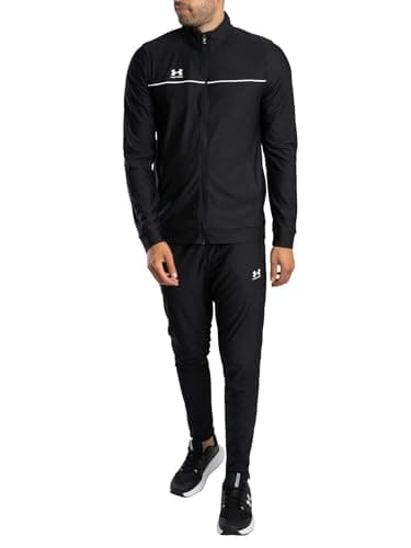 Image of Under Armour Men's Challenger Tracksuit, Men's Tracksuit with Fast-Drying Material and Ankle Zips, Comfortable and Tough Gym Wear for Sports and Training,Black / / White,SM