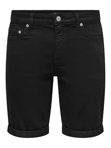 Image of ONLY & SONS Onsply Jog BLK 0280 PIM DNM Shorts Noos, Black Denim, L