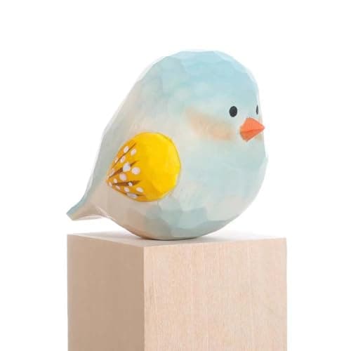 Image of Eyepkildly Bird Figurines Small Bird Figurines Home Decor Hand Carved Painted Wooden Statues for Home Decor, Gift for Bird Lovers,Housewarming, Birthday, Christmas (Blue and White)