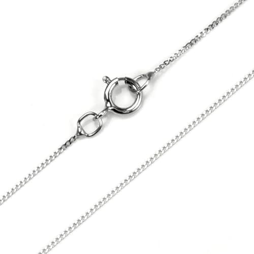 Image of jewellerybox 9ct White Gold Diamond Cut Curb Chain 16"