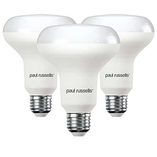 Image of paul russells E27 Spotlight 10W LED Reflector R80 Light Edison Screw, 60w Equivalent Bulb, 940 Lumen, 6500K Daylight, Frosted 120° Beam Angle ES Energy Saving Non-Dimmable Lightbulbs, 3 Pack