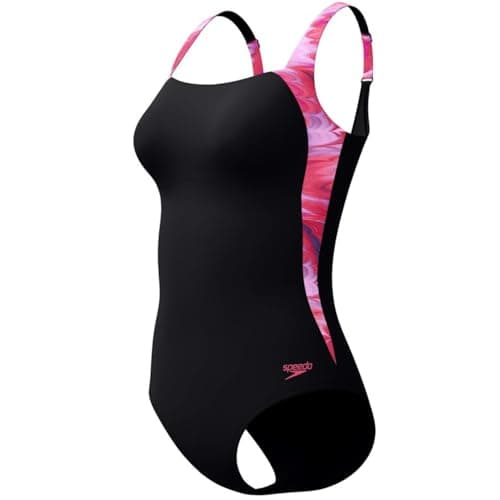 Image of Speedo Women's Print Luna Lustre One Piece Swimsuit, Black, 40