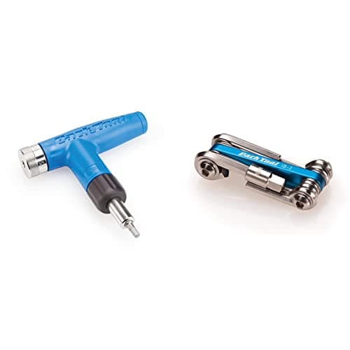 Image of Park Tool ATD-1.2 - Adjustable Torque Driver Tool,Blue & IB-2 I-Beam Mini Fold-Up Hex Wrench Screwdriver and Star-Shaped Wrench Set Tool, Blue
