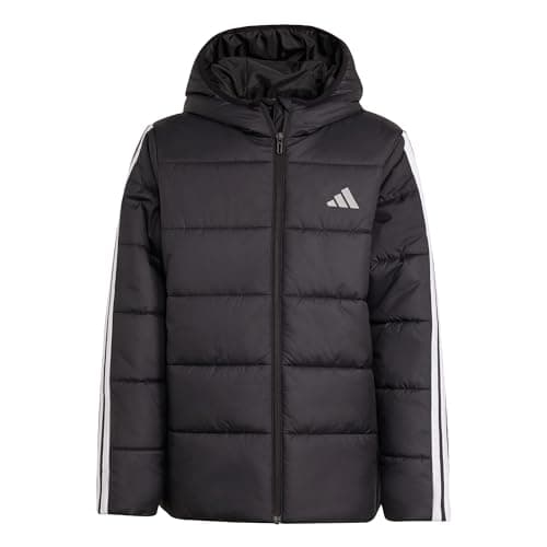Image of adidas Unisex Kids ESSENTIALS 3 STRIPES PADDED JACKET, black/black/white, 15-16 Years
