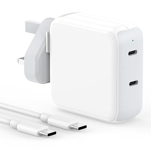 Image of 67W USB C Charger Compatible with MacBook Air MacBook Pro 13 14 15 16 inch Mac Laptop, 2024 iPad Pro/Air 13 11 inch M2/M4, 65W Dual USB C Power Adapter with 2M/6.6FT USB C to C Cable