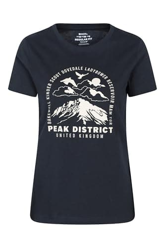 Image of Mountain Warehouse Peak District Printed Womens T-Shirt - Lightweight, Summer Hikes & Outdoors Indigo Women's Size 18