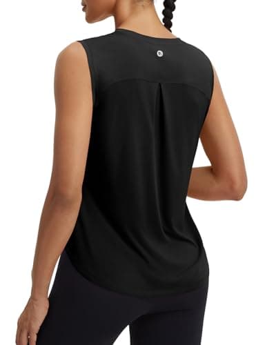 Image of baleaf Women's Sleeveless Athletic Tops Workout Tank Tops for Women Running UPF 50+ Breathable Lightweight Tennis Quick Dry Loose Fit Yoga Black L