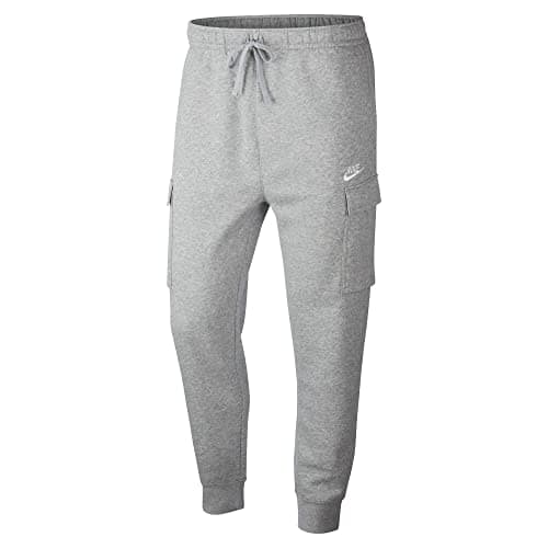 Image of NIKE Men's M Nsw Club Pant Cargo Bb Sport Trousers, Dk Grey Heather/Matte Silver/(White), XL UK