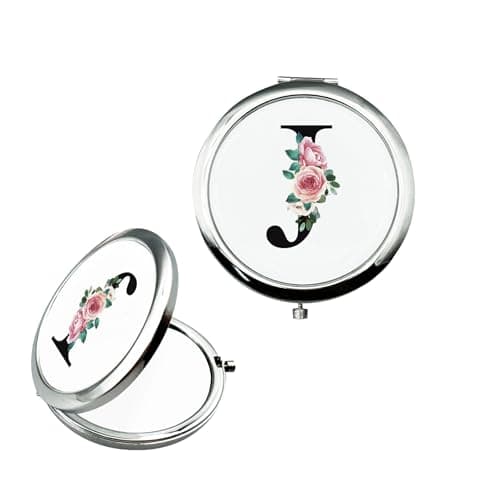 Image of JEKUGOT Compact Mirror, Small Pocket Mirror, Make up Mirrors for Bride To Be Gifts, Personalized Gifts for Girls Women Mother(J)