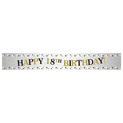 Image of Amscan 9913758 Sparkling Celeb 18 Foil Banner, Gold