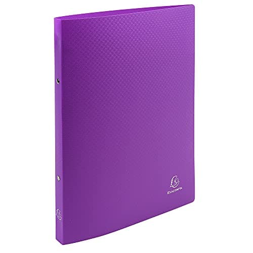 Image of Exacompta - ref. 54197SE - Set of 5 OPAK flexible binders - 2 round rings, diameter 15 mm - Spine 20 mm - External dimensions: 32 x 25 cm - A4 file format - Colour: purple