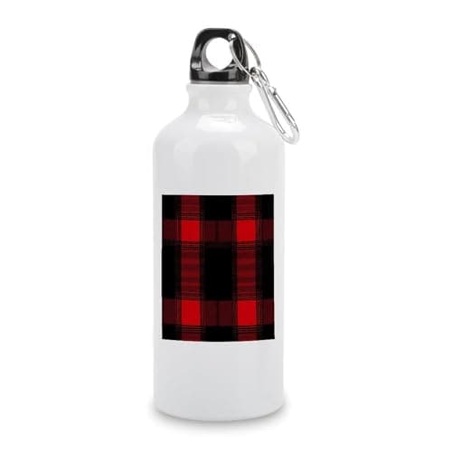 Image of Buffalo Scottish Tartan Plaid Checkered Red Printed Water Bottle for Sports with Lids Stainless Steel Leakproof Insulated Hot Cold Travel Cup