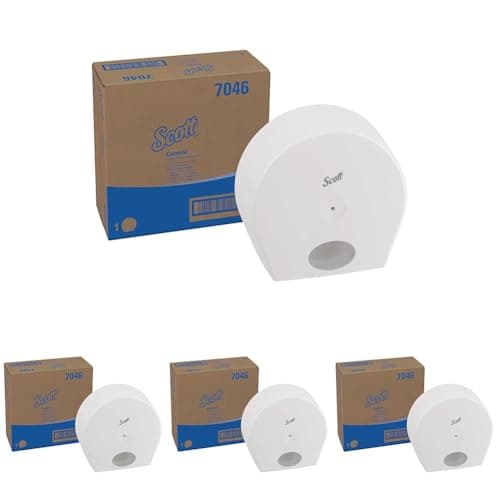 Image of Scott Control Toilet Paper Dispenser 7046-1 x White Toilet Roll Dispenser (Pack of 4)