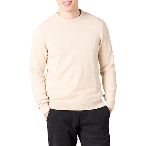Image of Amazon Essentials Men's Crewneck Sweater (Available in Big & Tall), Oatmeal Heather, Small