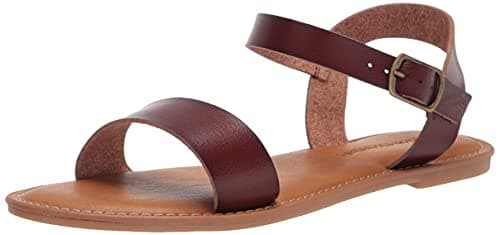 Image of Amazon Essentials Women's Two Strap Buckle Sandal, Brown, 6 UK