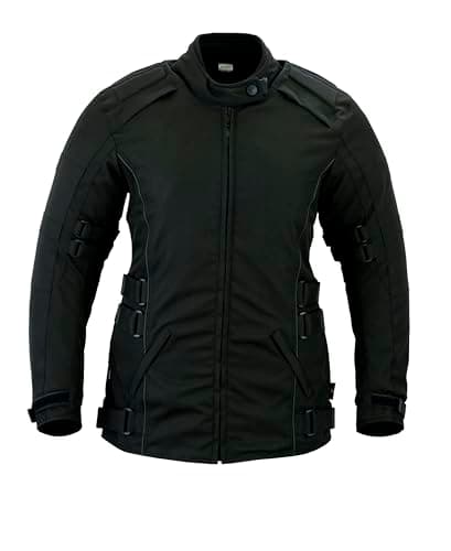 Image of Texpeed Womens Motorcycle Biker Jacket Ladies Waterproof Black Textile Cordura Long Coat With Motorbike CE Armour (EN 1621-1) 24