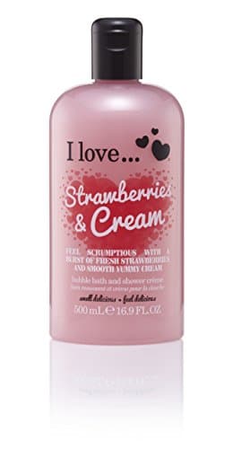 Image of I Love Originals Strawberries & Cream Bath & Shower Crème, Filled With Natural Fruit Extracts & Vitamin B5, Nourishing & Refreshing Formula to Leave Skin Feeling Silky & Soft, Vegan-Friendly 500ml