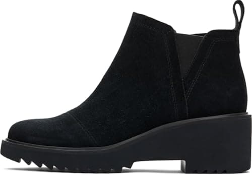 Image of TOMS Women's Maude Ankle Boot, Black/Black Suede, 6.5 UK