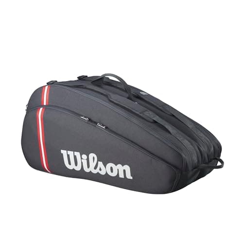 Image of Wilson Tour 12 Tennis Bag, Versatile Bag with a Dedicated Racket Space, Shoe Section and Spacious Accessory Pocket, Dual Carrying Options, Colour: Black