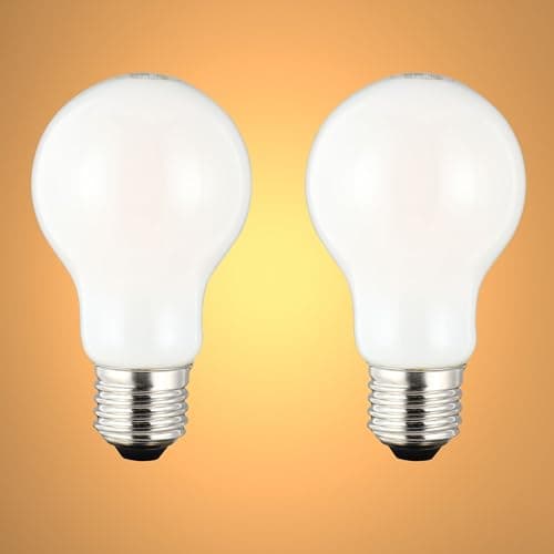 Image of TEKLED® A60 GLS DIMMABLE Filament LED Bulbs | E27 Edison Screw | A19 Energy Saving 6.5W Light Milky White Glass Bulb 55W Incandescent Bulb Equivalent | 2700K 825LM | 2-Pack | Warm White