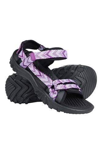 Image of Mountain Warehouse Cyprus Womens Sandal - Breathable Ladies Daily Use Shoes with Neoprene Lining - For Spring Summer, Beach, Walking, Hiking & Outdoors Purple Adult Shoe Size 6