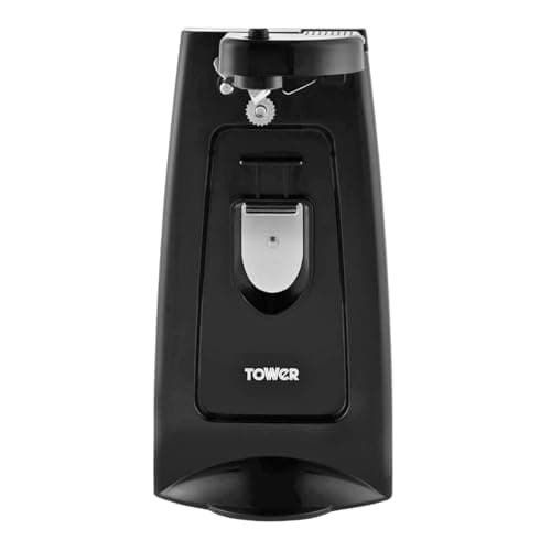 Image of Tower T19007 3-in-1 Electric Can Opener with Knife Sharpener & Bottle Opener, Black