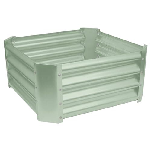 Image of Harbour Housewares Raised Garden Bed - Green - 60 x 60cm - Square - Bottomless Metal Raised Bed Galvanised Steel Planter Box for Growing Outdoor Plants, Vegetables, Flowers and Herbs