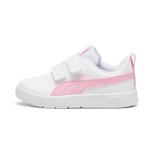 Image of PUMA Courtflex V3 Sneakers Trainers Kids Unisex - PUMA White-Pink Lilac - Kids Size UK 13