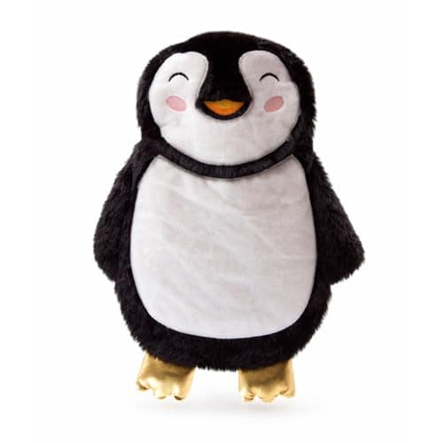 Image of Cassandra Penguin Character Hot Water Bottle with Cover – Cute Plush Animal Design, Natural Rubber Bottle Included, Cosy Winter Warmer