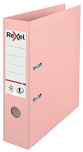 Image of Rexel, A4 Lever Arch File, 75 mm Spine, 500 Sheet Capacity, Plastic Cover, File Folder, 2115532, Pastel Peach