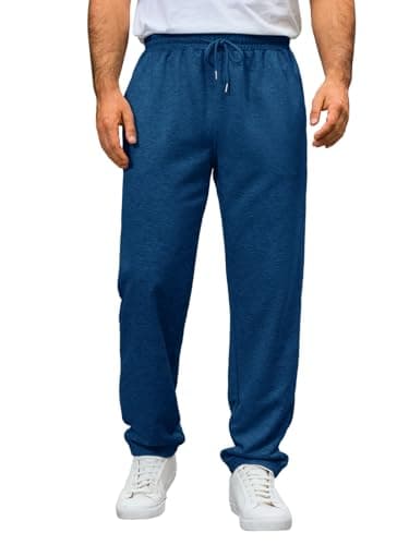 Image of Runcati Jogging Bottoms Men's Regular Fit Sports Trousers Long Casual Leisure Trousers Fitness Sweatpants Elastic Waist Training Trousers with Drawstring, darkblue, L