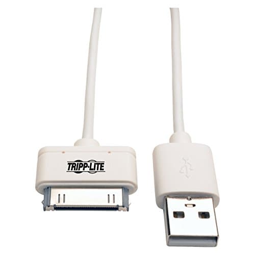 Image of TRIPP LITE 30-Pin to 3' USB Sync Charge Cable Apple MFi Certified, White (M110-003-WH)