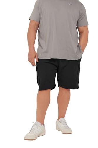 Image of BadRhino Big & Tall Essential Cargo Jogger Shorts - Men's - Plus Size Curve Black