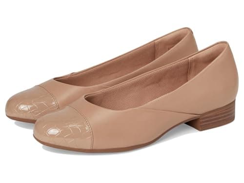 Image of Clarks Women's Juliet Rise Ballet Flat, Warm Beige, 5 UK