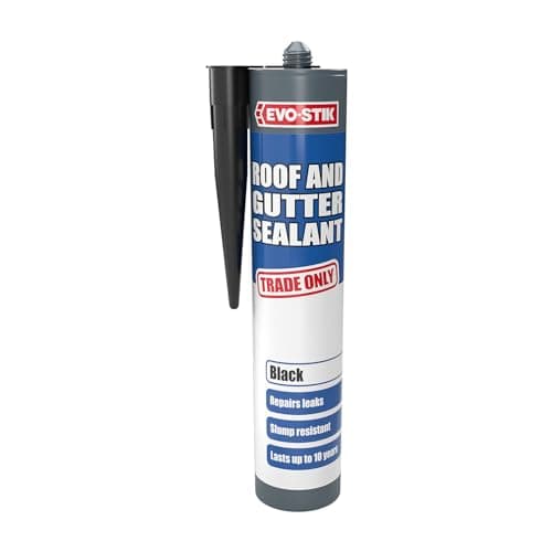 Image of EVO-STIK Roof and Gutter Sealant, Repairs Leaks, Excellent Weather Resistance, Lasts up to 10 Years, Colour: Black, Size: 290ml