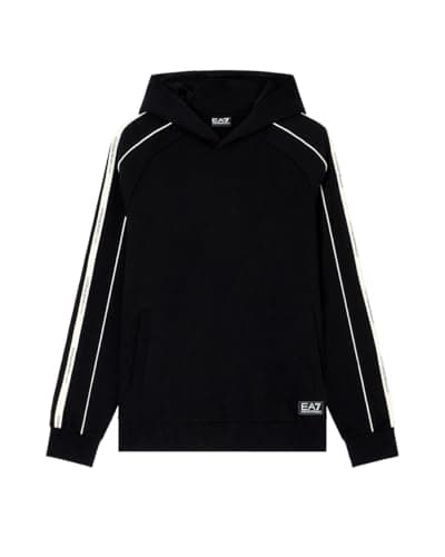 Image of EA7 Emporio Armani 7M000972 Logo Series Hoodie Cotton Plush, Black, 3XL