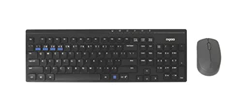 Image of Rapoo 8100M Multi-mode Wireless Desktop Combo Set - Black (QWERTY)