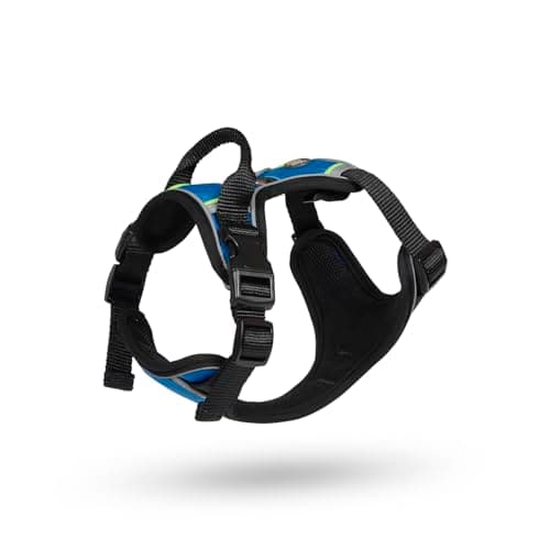 Image of Petface Outdoor Paws Adventure Adjustable Dog Harness with Reflective Strips, Easy Control with Sturdy Handle, Blue, For Medium Breeds (Pack of 1)