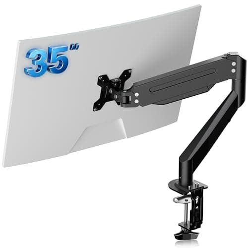 Image of Suptek Single Monitor Arm Gas Spring, Monitor Arm Desk Mount for 17-32 inch Monitors up to 10kg, Tool Free Height Adjustable Screen Arm with Tilt Swivel Rotation, VESA 75/100mm, C-clamp/Grommet Option