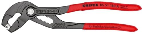 Image of KNIPEX Spring Hose Clamp Pliers Self-Service Card with Non-Slip Plastic Coating 180 mm, 85 51 180 A SB
