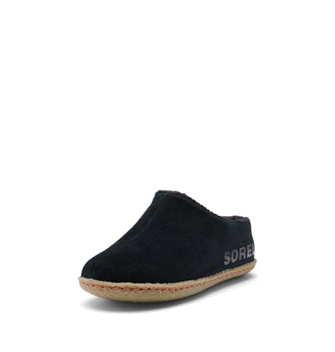 Image of Sorel KIDS LANNER RIDGE II Unisex Kids Slippers, Black (Black x Sage) - Youth, 4 UK