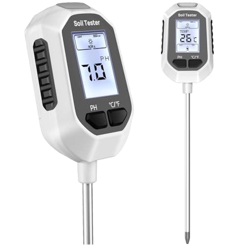 Image of YAMRON 4-in-1 Soil Moisture Meter Digital Plant Temperature/Soil Moisture/PH Meter/Sunlight Intensity Backlight LCD Display Soil Test Meter for Gardening, Farming and Outdoor Plants
