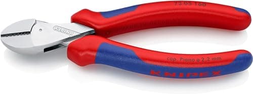 Image of KNIPEX X-Cut Compact Diagonal Cutter High Lever Transmission Self-Service Card Chrome-Plated with Multi-Component Handles 160 mm, 73 05 160 SB