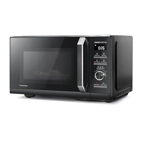 Image of Toshiba 25L 3-in-1 900W Digital Microwave Oven With Grill, Origin Inverter, Chef Defrost, Microwave, Combi, 10 Power Levels, 7 Auto Menus, Easy Clean, Perfect for 10'' Pizza, Black, MW3-AG25PFI(BK)