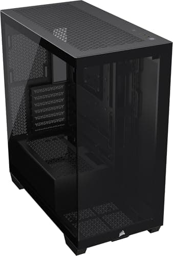 Image of CORSAIR 3500X Mid-Tower ATX PC Case – Panoramic Tempered Glass – Reverse Connection Motherboard Compatible – No Fans Included – Black