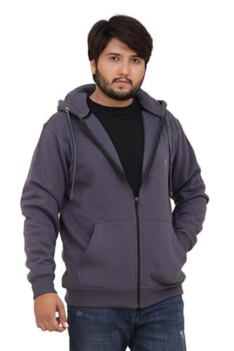 Image of Bahob® Men's Hoodies Zip Up Sweatshirt Jackets Lightweight Long Sleeve Zipped Hoodie Jumper Tops Sweater Hoodies for Men S-3XL (MFZH-158-B, Small)